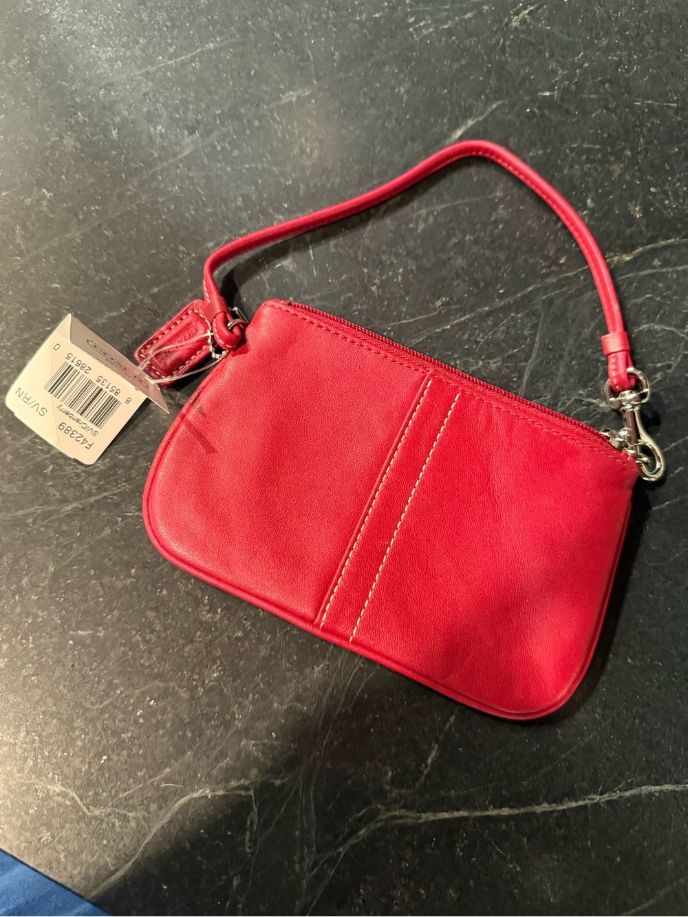 Coach Y2K Red Leather Wristlet Pouch - New with tag